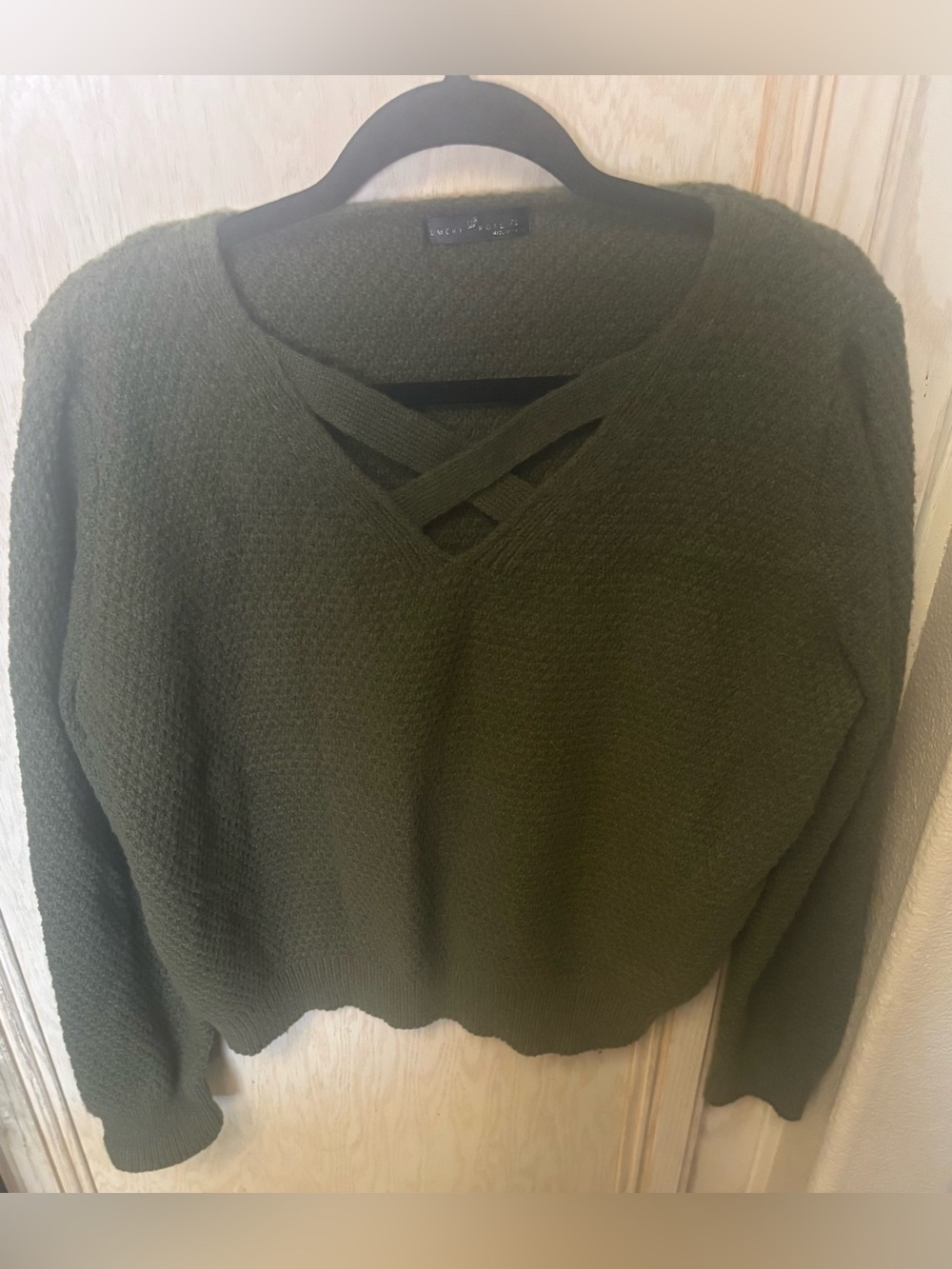 Emery Rose Women's Chunky Knit Sweater Olive Green Size XL Long Sleeve